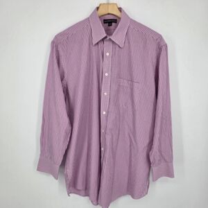 Saks Fifth Avenue Men's Pink Gingham Dress Shirt 16 1/2 32/33